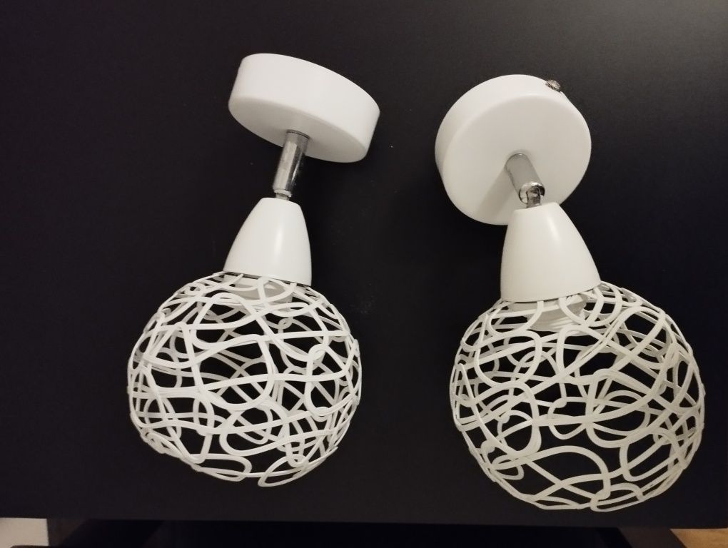 Lampa ażurowa pojedyncza 2 sztuki BIALE