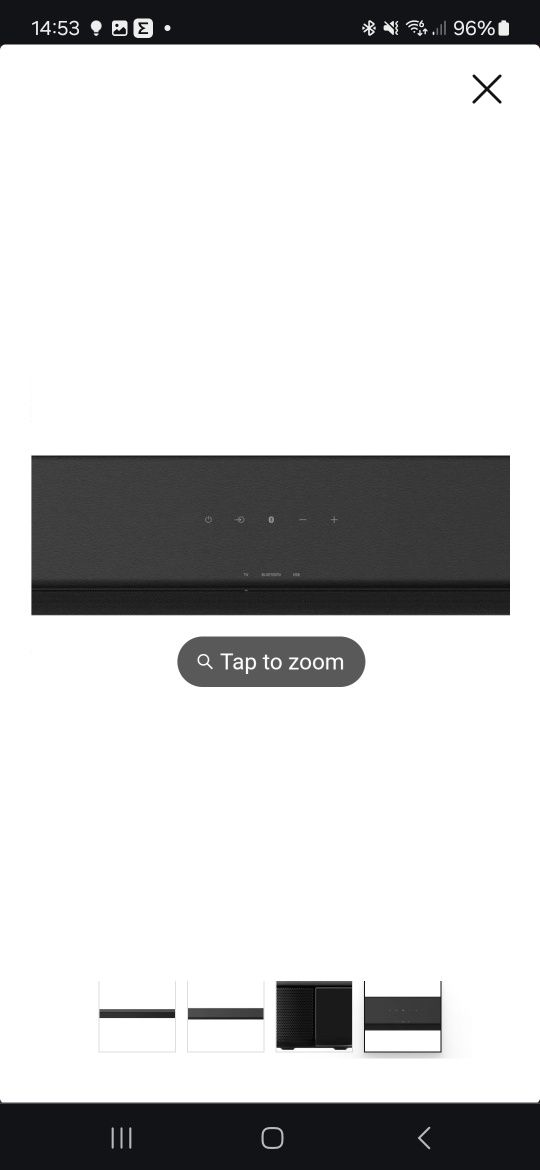 Soundbar Sony com comando e painel touch