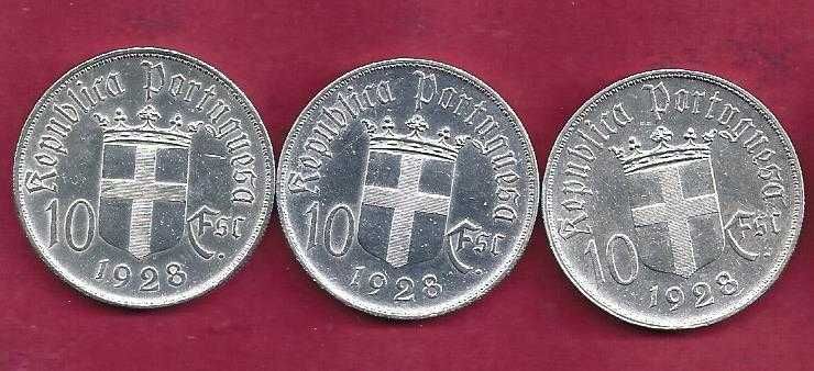 Moedas  Republica  10$00 Escudos  Prata  1928  3  MOEDAS