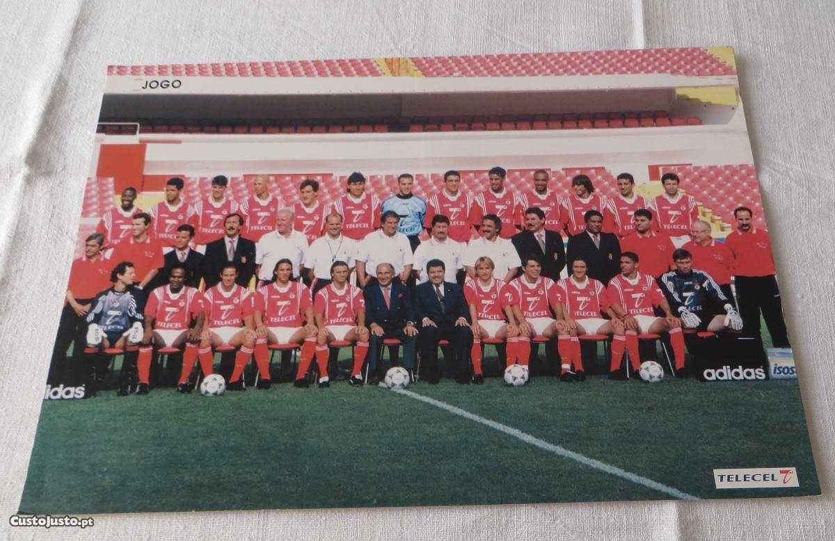 Coleção Plantel Benfica 1997/1998, autografada c/ poster e todos dados