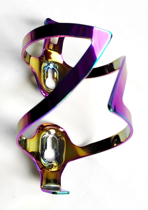 Koszyk na bidon rowerowy Gradient Tęczowy Alu Lekki 38g Nowy Solidny