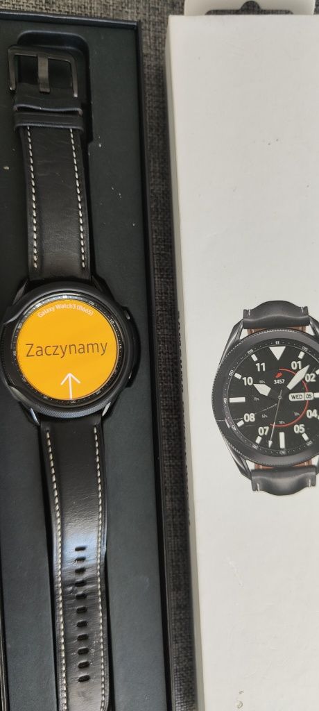 Samsung Galaxy watch 3 + szkło hartowane +etui  Spigen + paski