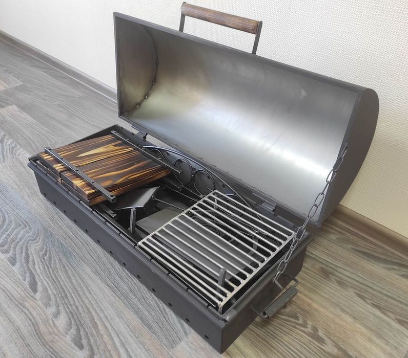 АКЦІЯ -18%! 67см! Стаціонарний Мангал Барбекю з Кришкою |ТЕПЛО В ХАТІ