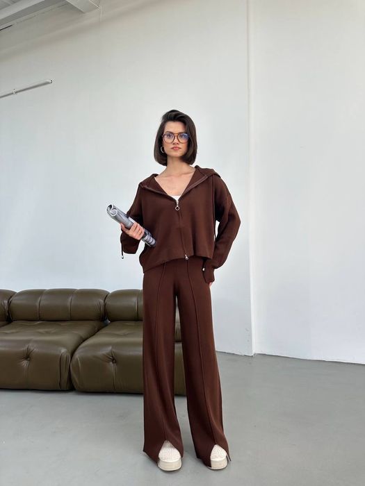 Костюм в'язаний на замочку,замку,зіпка,з двома замками,теплий,осінній