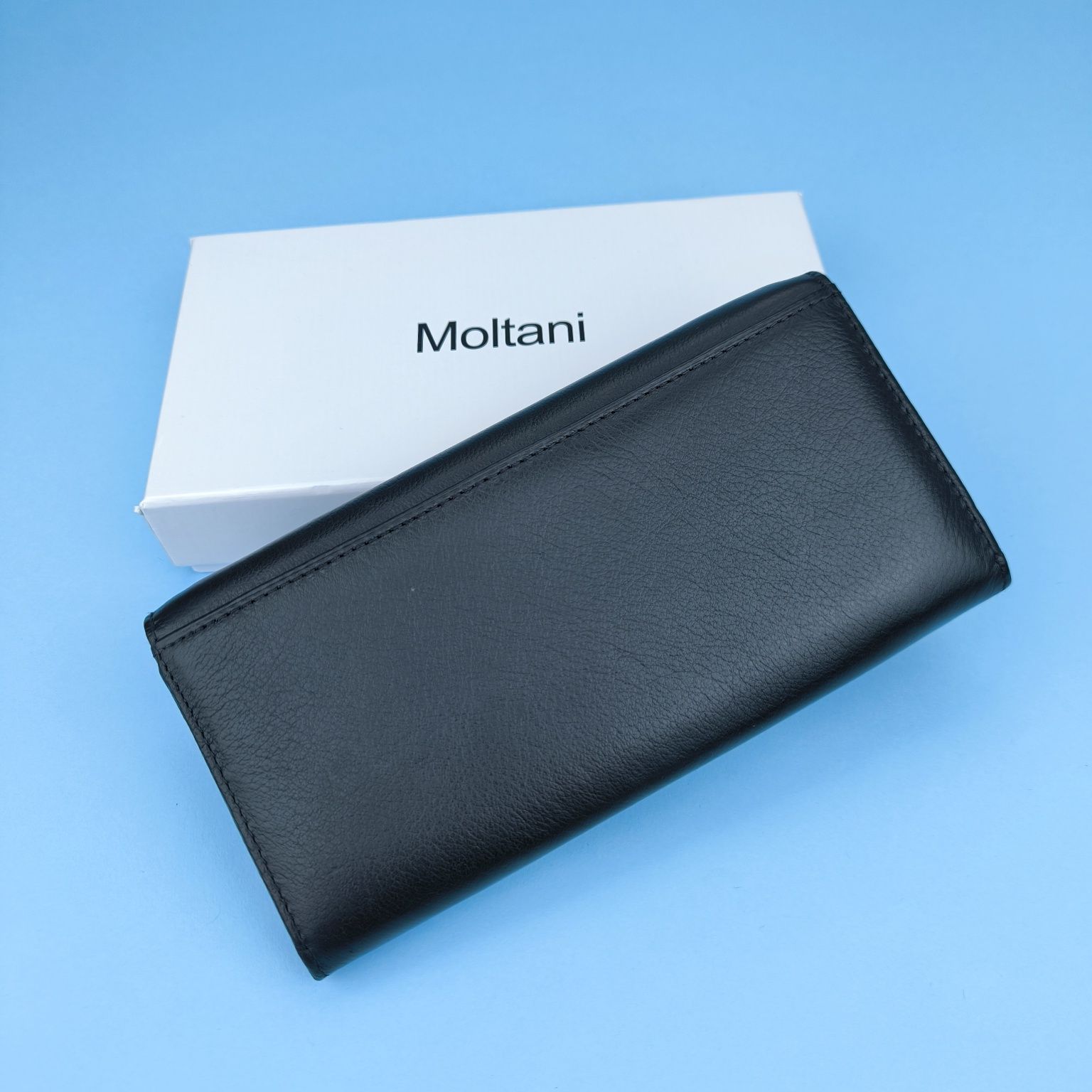 Гаманець жіночий Moltani шкіряний кошелек женский кожаный черный кожа