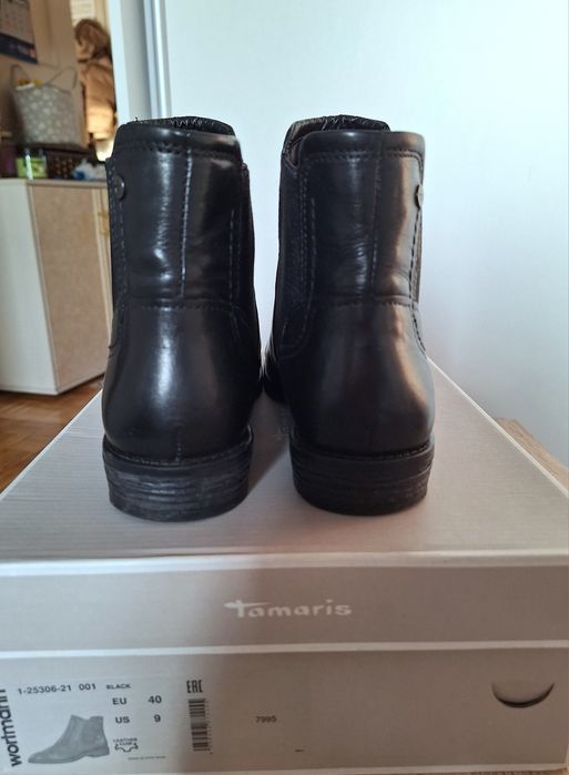 Skórzane ocieplane sztyblety Tamaris, 40