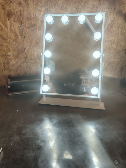 Lustro do makijażu Hansong z oświetleniem, 12led,