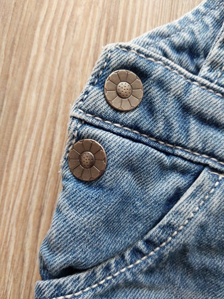 Krótkie spodenki ogrodniczki jeans Tu rozmiar 80/86