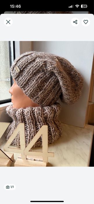 Komplet czapka i komin handmade