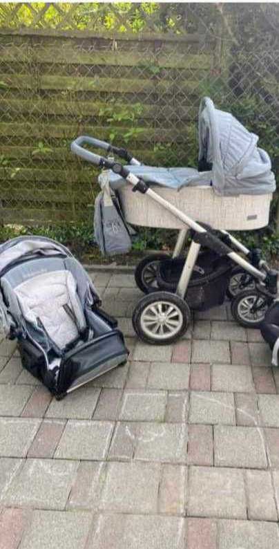 Wózek dziecięcy Baby desinge Bueno 2w1 szaro kremowy gondola i spaceró