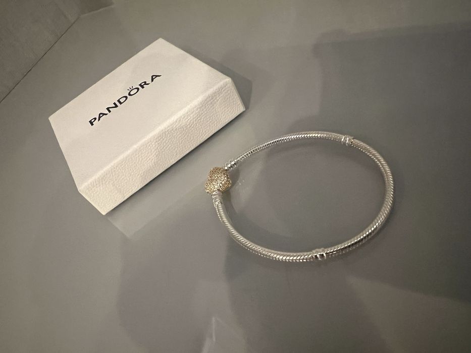 Pandora bransoletka serce serduszo zlote