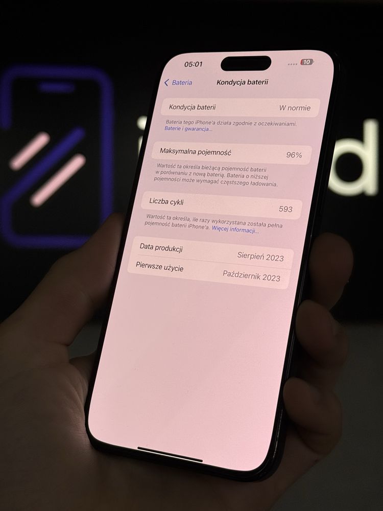 RATY 0% iPhone 15 Pro Max 256GB BATERIA 96% GWARANCJA 12 miesięcy!!!