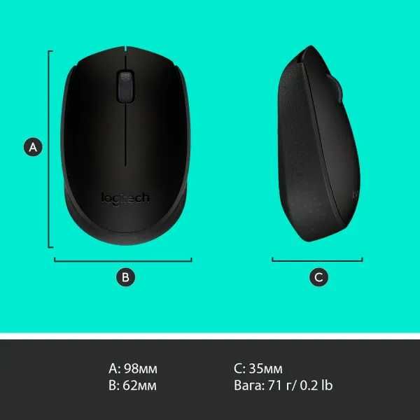 Мишка бездротова Logitech M171 Black