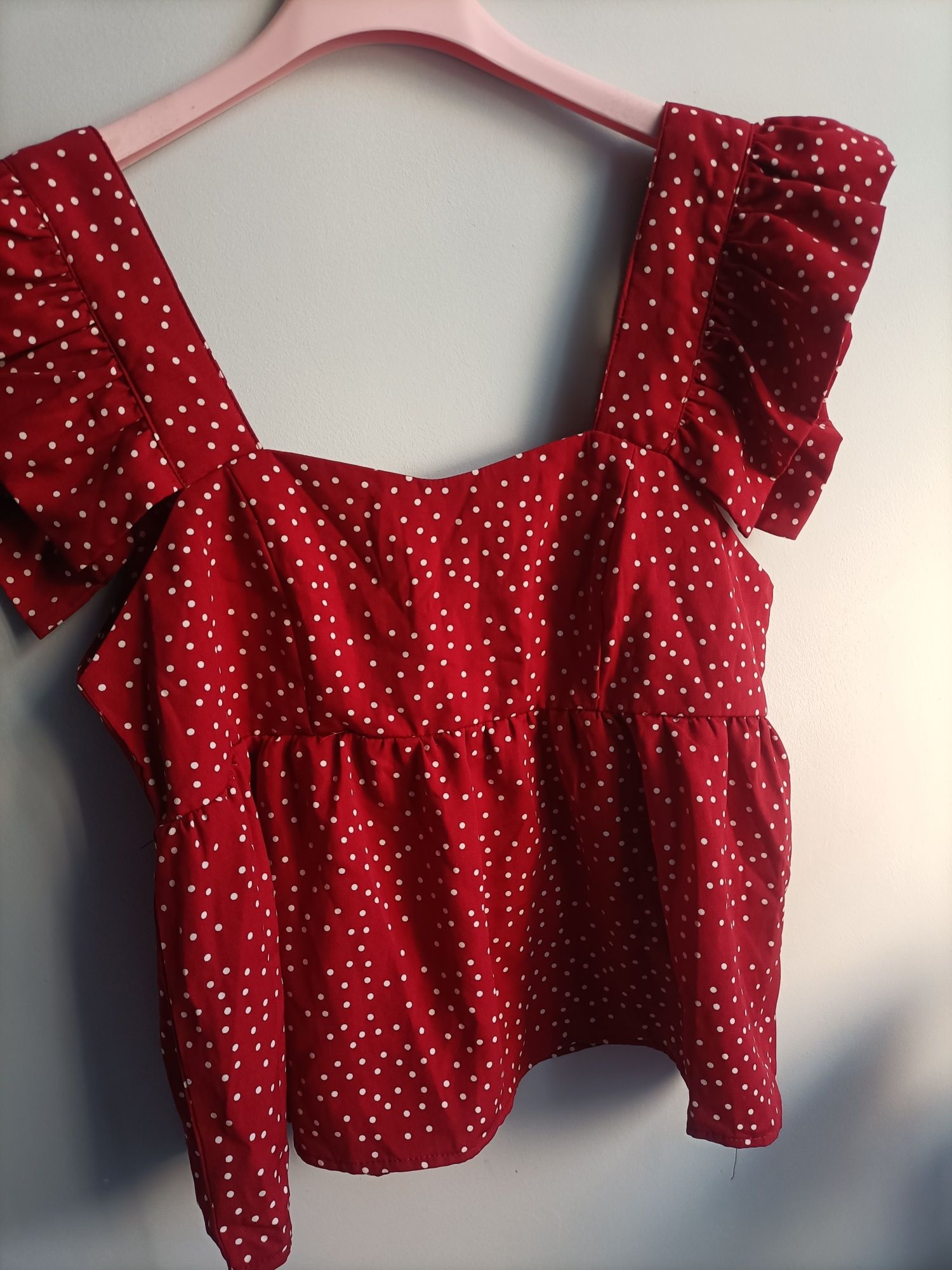 Bluzka letnia damska w kropki (rozmiar XS)