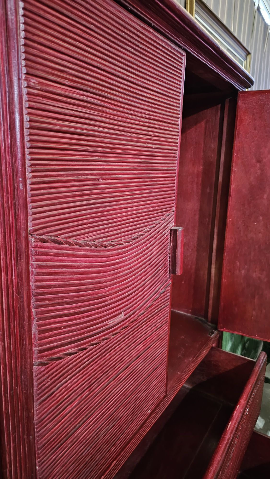 Rattanowa komoda barek szafka bordo #505 Antyki Stylowy Węgrów