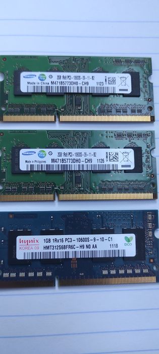 Оперативна пам'ять для ноутбука, DDR3 на 1 та 2GB