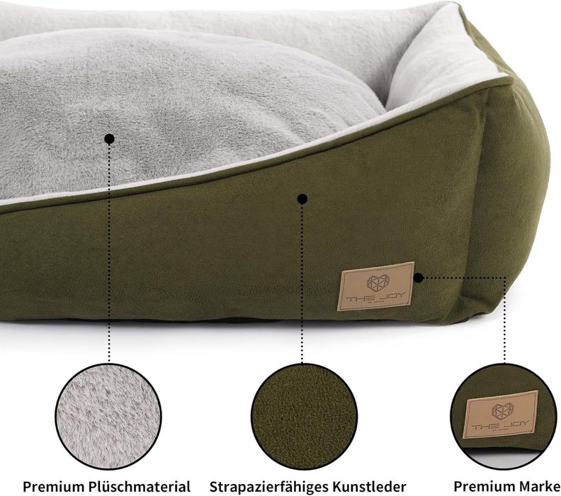 Joy of Living Duże Legowisko dla Psa Wygodne Ciepłe 65 x 50 cm Zielone