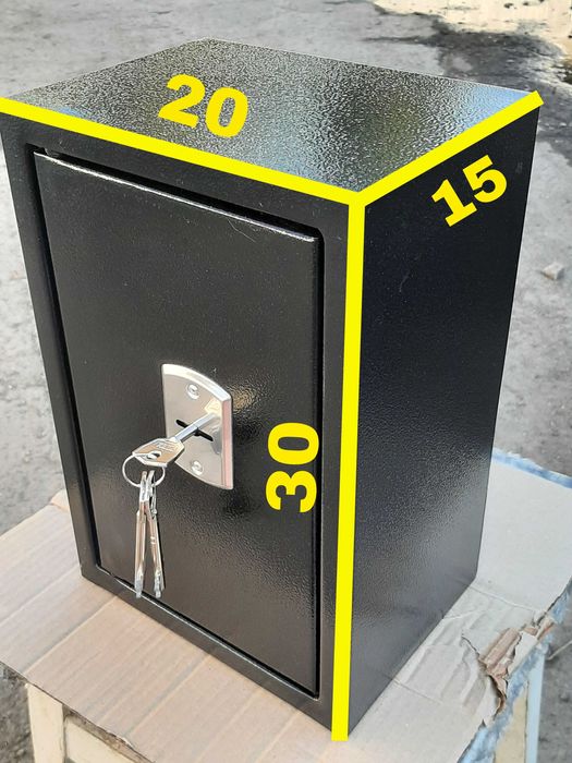 Сейфы денежные чёрные 20 х 30 х 15