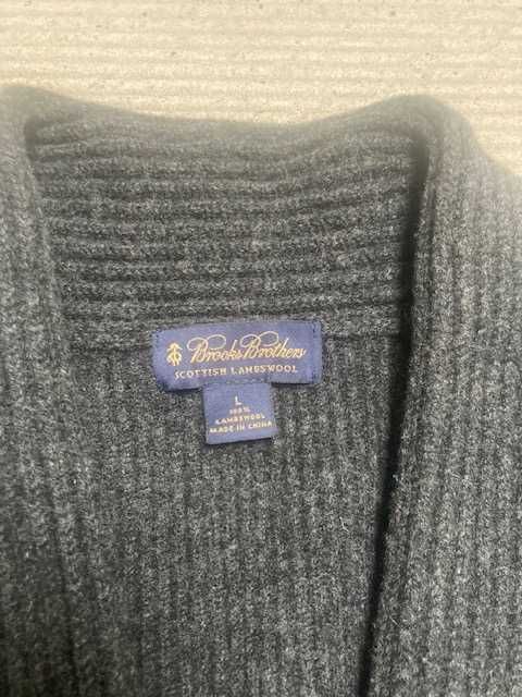 sweter męski kardigan Brooks Brothers rozmiar L grafitowy