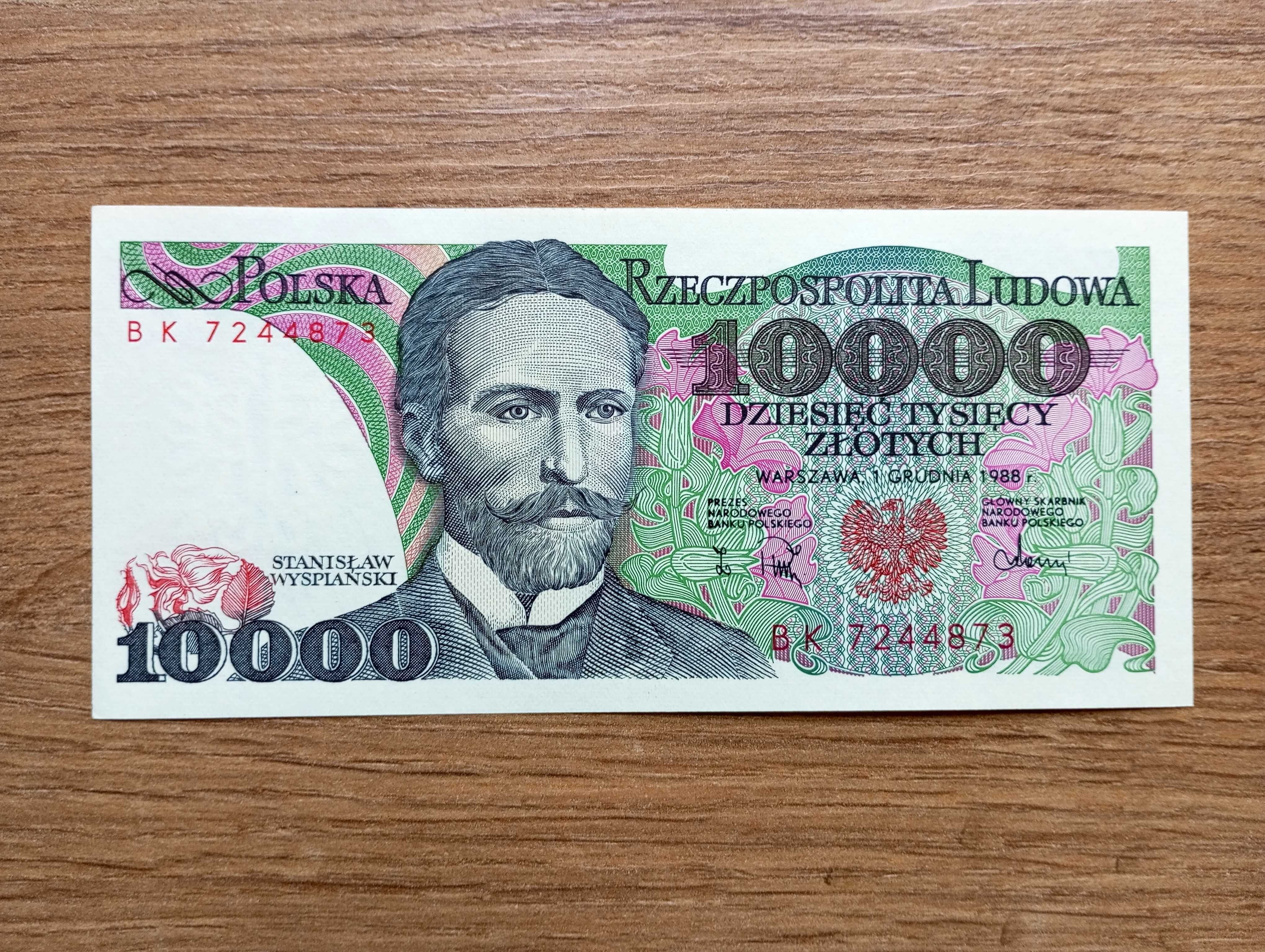 10000 zł 1988  - BK -   st.1  UNC  Rzadka Seria