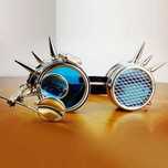 Okulary steampunk z kolcami Nowe google