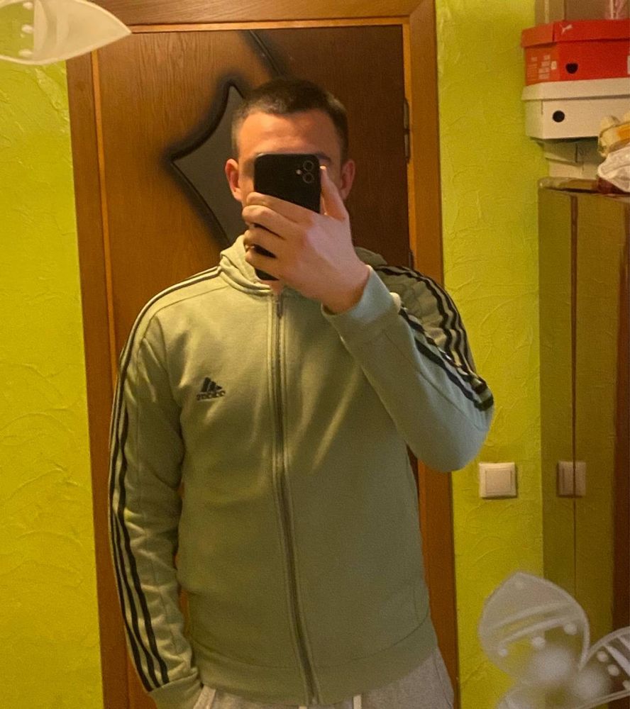Кофта Adidas Essentials Fleece 3S Olive
