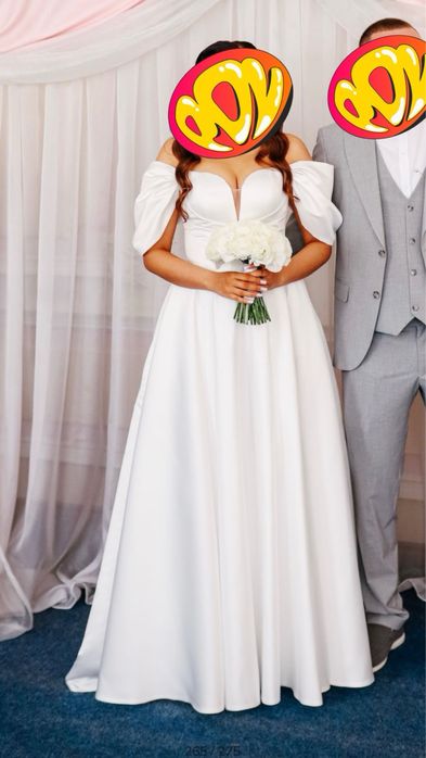 Весільна сукня білий атлас