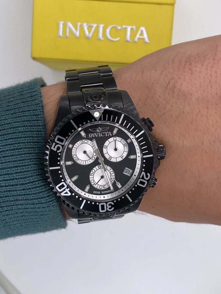 Zegarek Męski Czarny INVICTA IN-26852 CHRONOGRAF 300m Duży sportowy