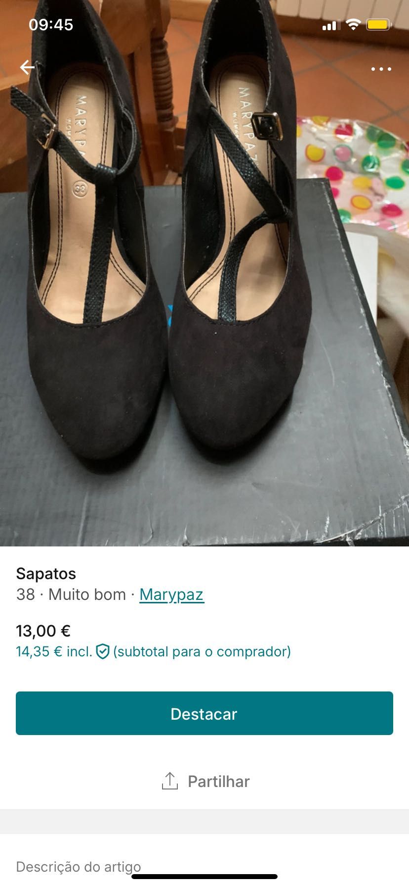 Sapatos usados uma vez