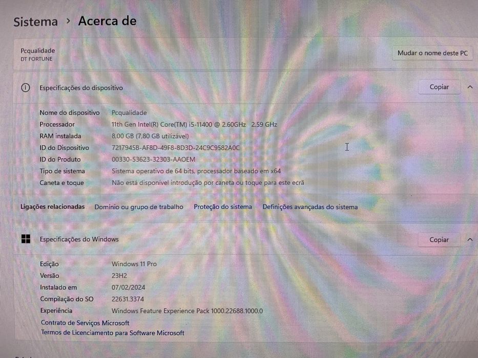 Computador - i5-11400/8GB RAM/SSD 256GB