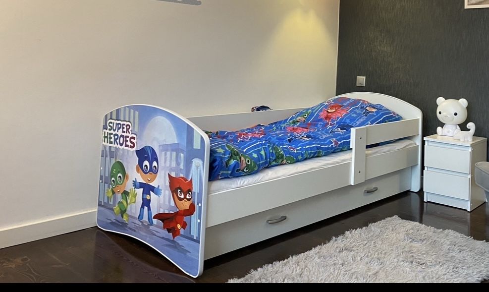 Łóżko LUKI 180x80 + matrac + ochraniacz