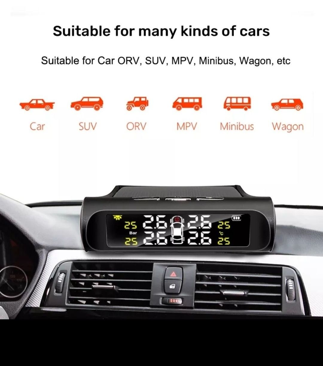 TPMS система контроля давления и температ. в шинах на солнеч батарее