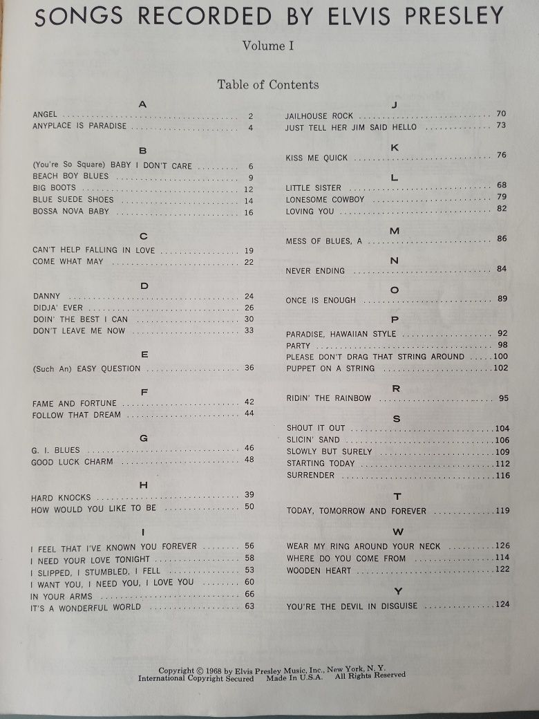Songs Recorded By Elvis Presley
