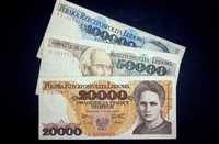 Banknoty PRL 20000/50000/100000 zł