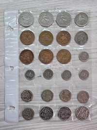Монеты, £, пол фунта стерлингов,пенсы, пенни, Англия, Британия