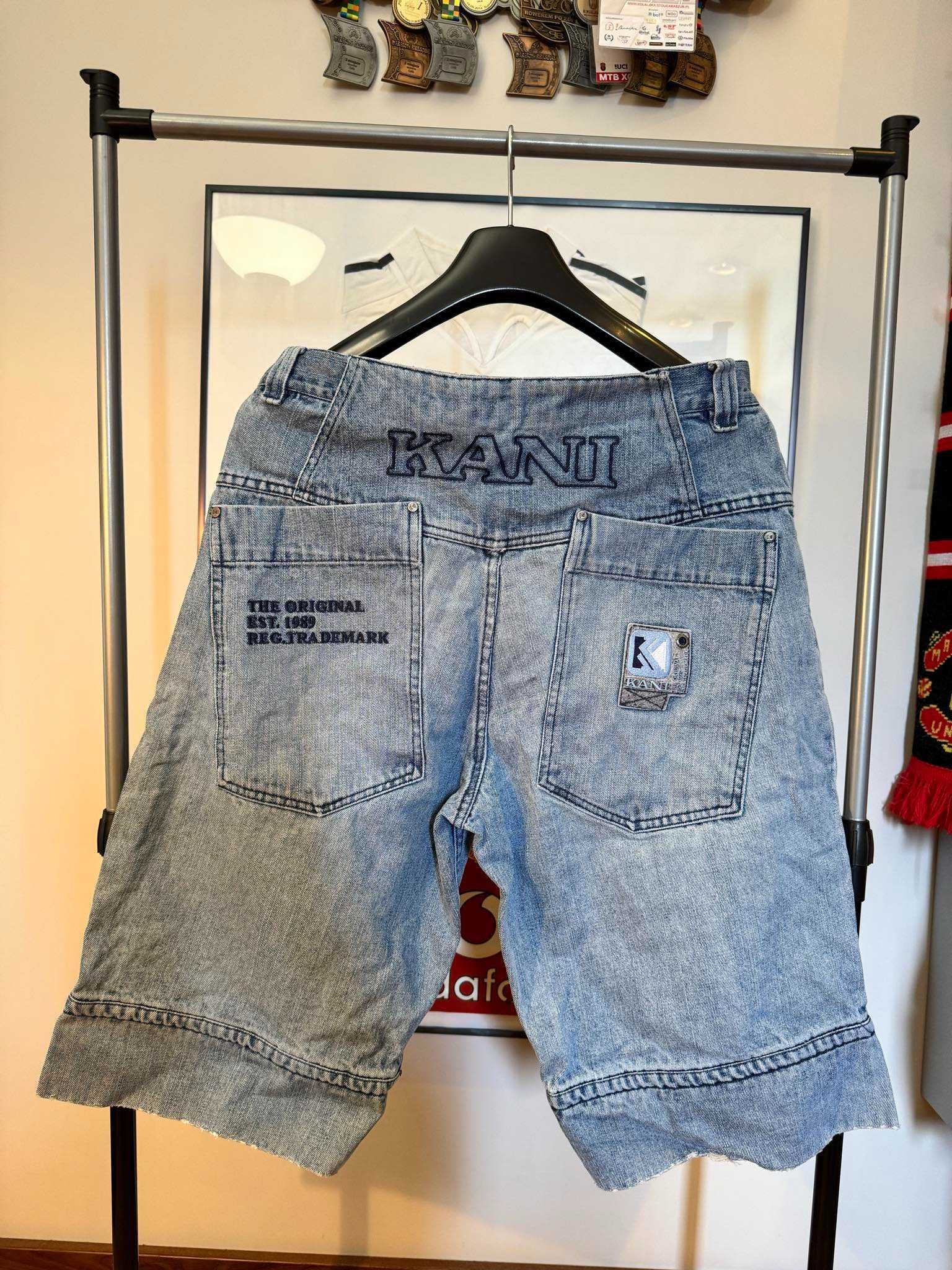 spodnie Vintage Karl Kani Denim Jeans Baggy Rap Shorts L