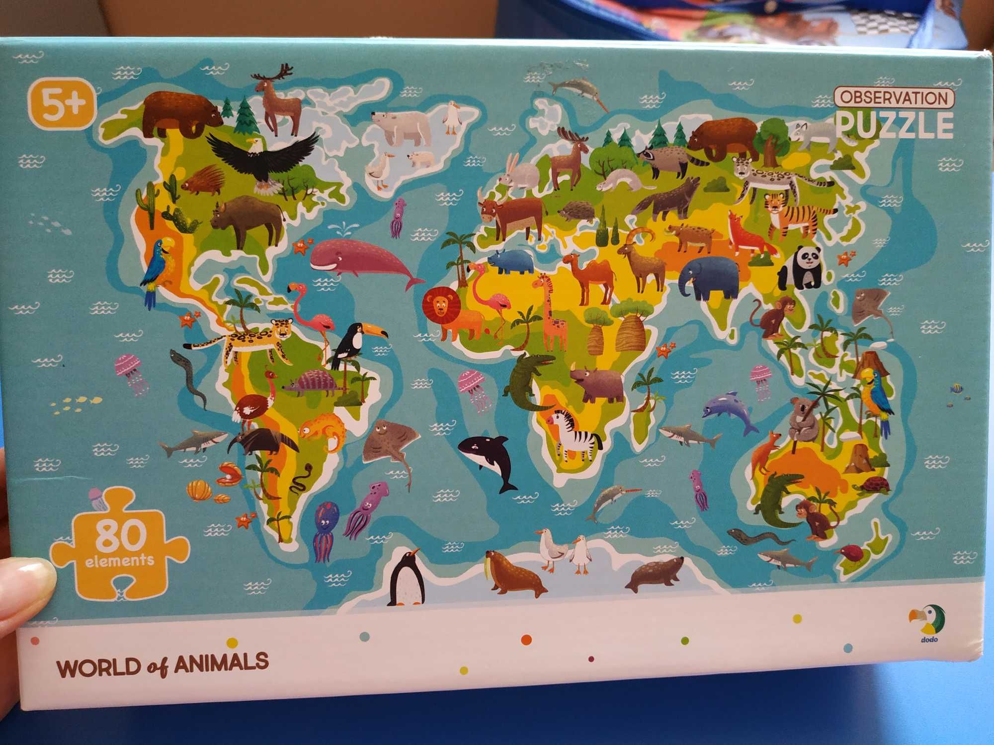 Пазли "Карта світу" з тваринами