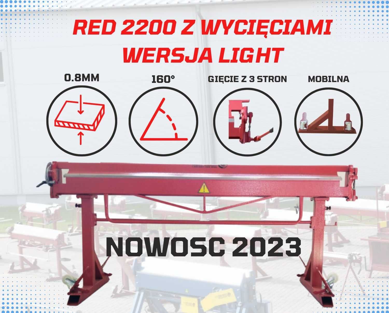 Nowy Model Zaginarka RED2200 LIGHT Giętarka do Blachy Krawędziarka CE