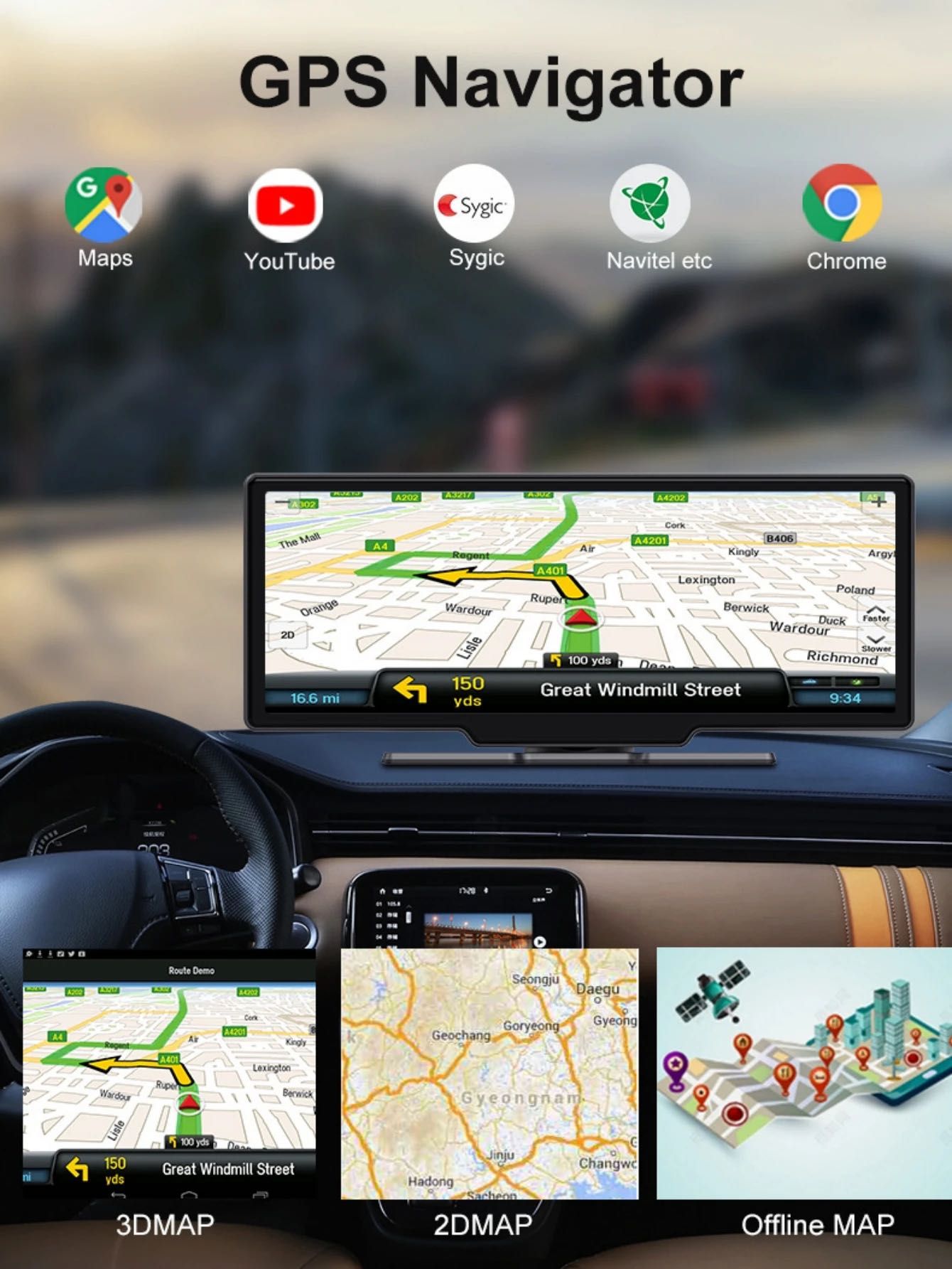 CarPlay та Android Auto авто екран, Відеореєстратор, 4/64ГБ Android 13