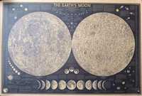 Plakat w stylu co nragr retro Księżyc i jego półkule 70x48cm
