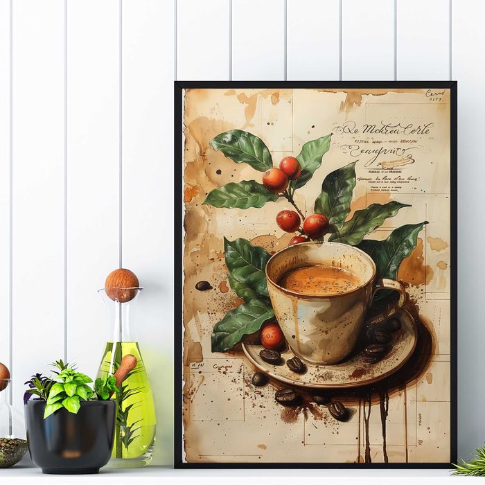 plakat kawa, obraz do kuchni kawa, kawa plakat obraz w ramę na ścianę