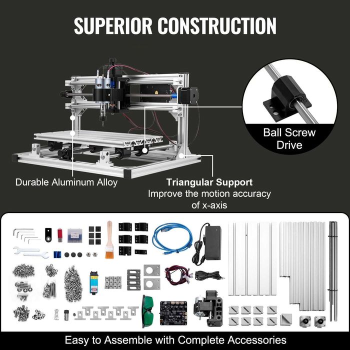 Фрезерный станок с ЧПУ Diy CNC Kit 3018 500 МВт Grbl Control 3-осевой