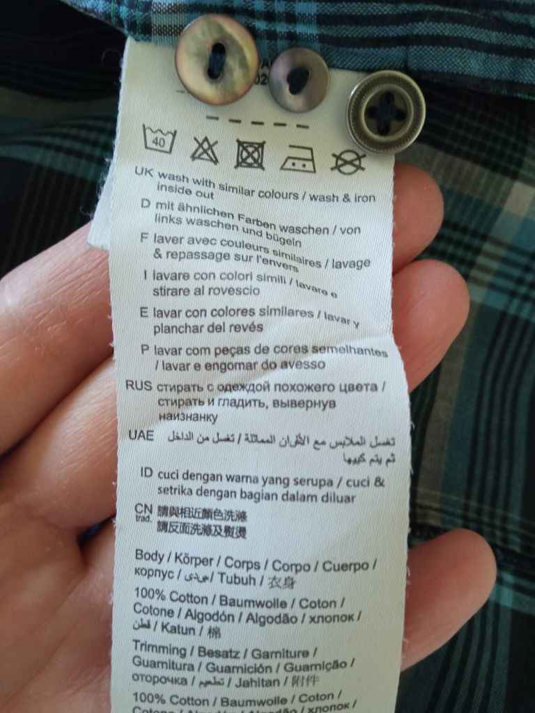 Koszula Esprit 100 % bawełna w kratę xs 34