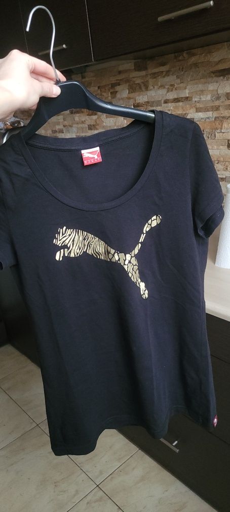 Damska czarna koszulka puma t-shirt xs