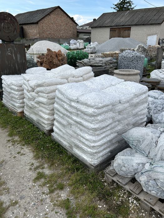 ŚNIEŻNOBIAŁY OTOCZAK GRECKI Thassos Biały Kamień w Workach Grys Żwir
