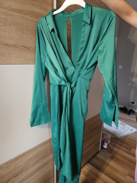 Sukienka zielona ciemnozielona 46 xxxl