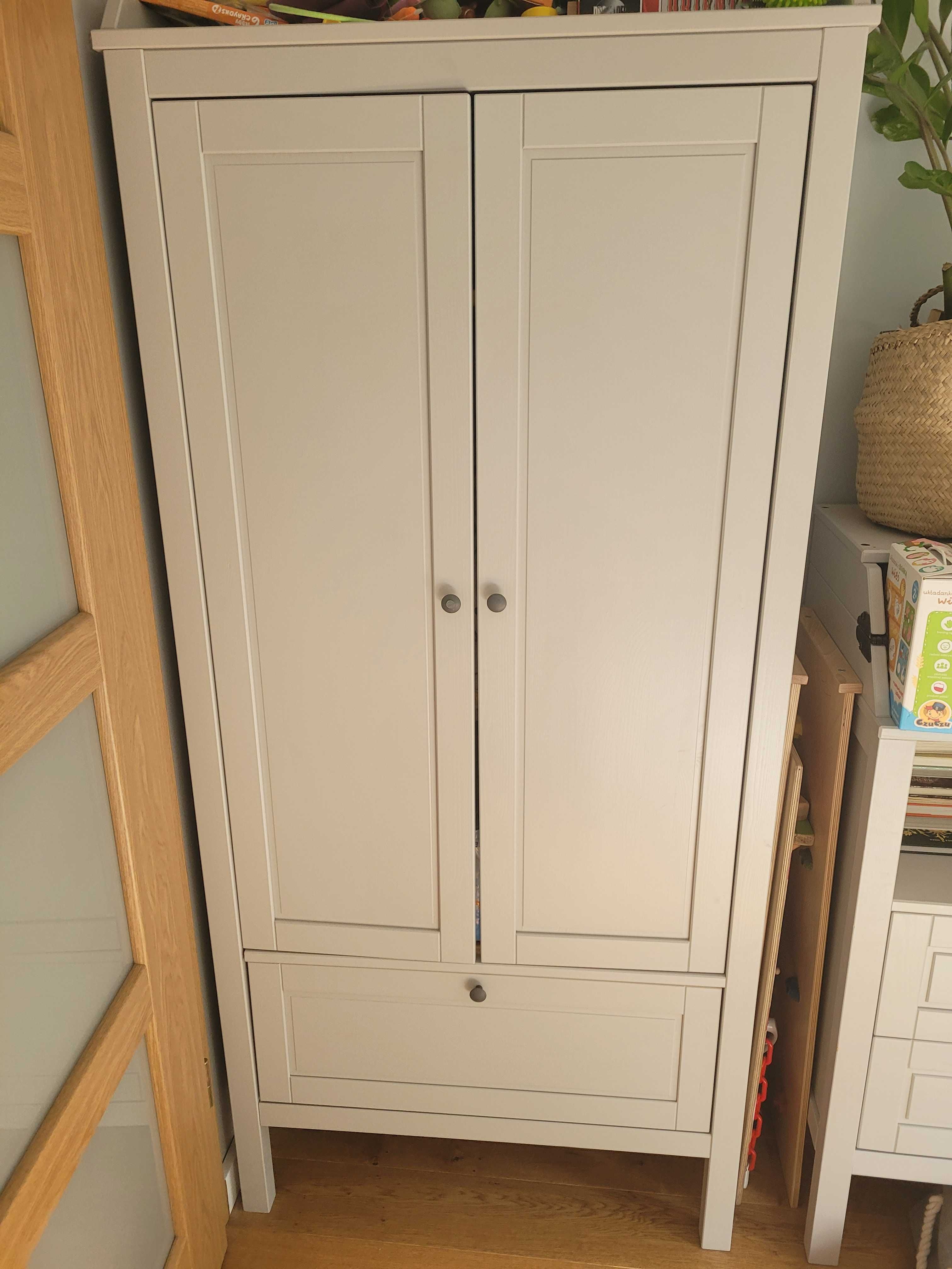 Zestaw łóżeczko komoda przewijak szafa Sundvik Ikea szary