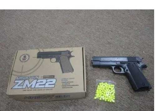 Детский пистолет металлический на пульках Cyma ZM22