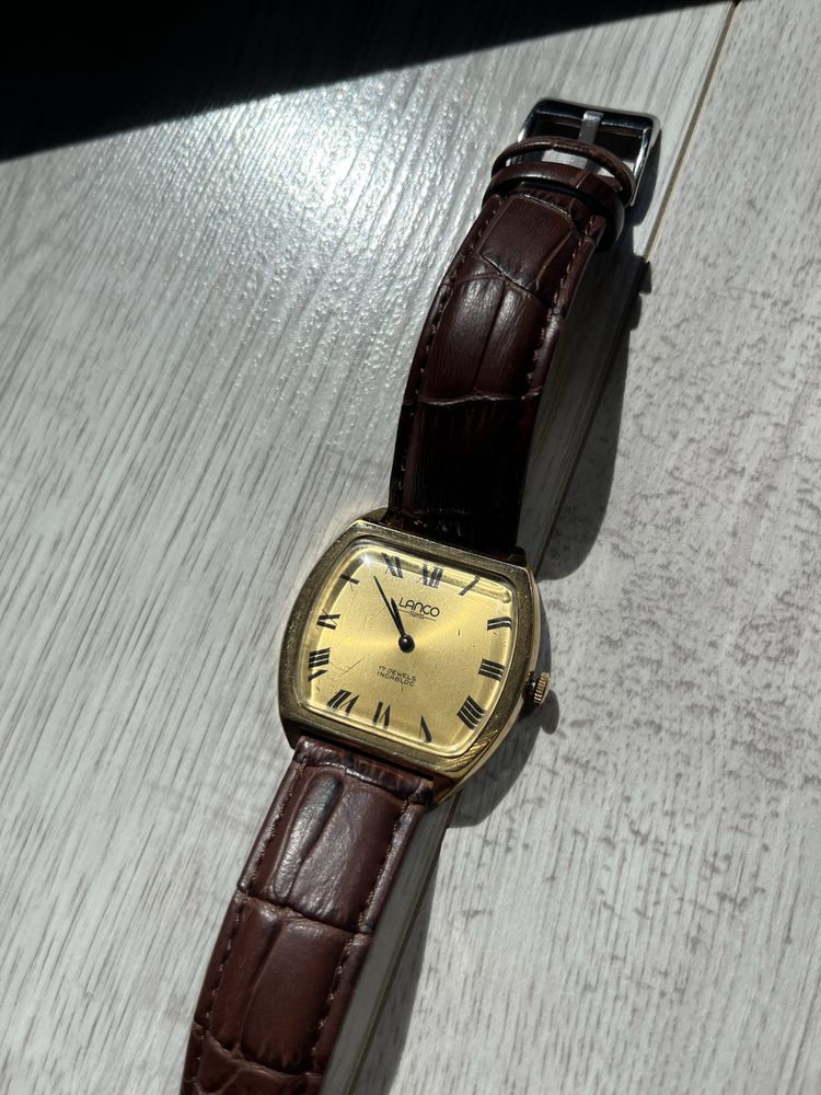 Zegarek mechaniczny vintage szwajcarski Lanco kostka 17