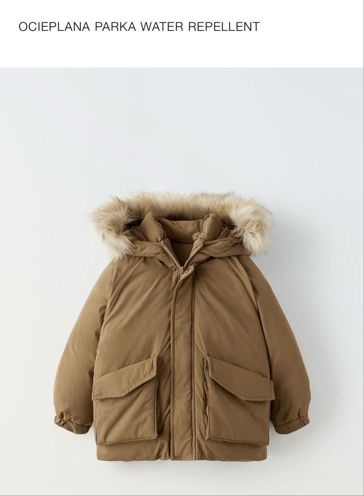 Zara ocieplana parka zimowa kurtka 104